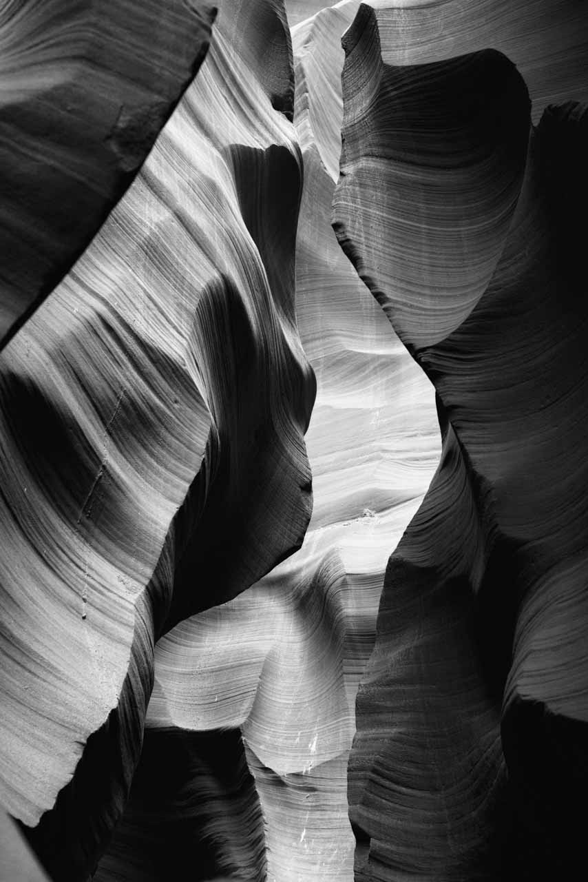 Formes étranges, structures et textures dans Antelope Canyon.