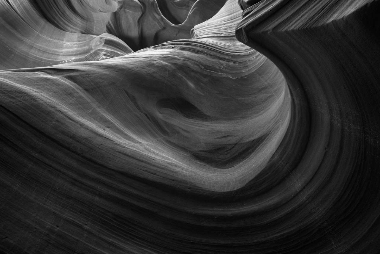 Formes étranges, structures et textures dans Antelope Canyon.