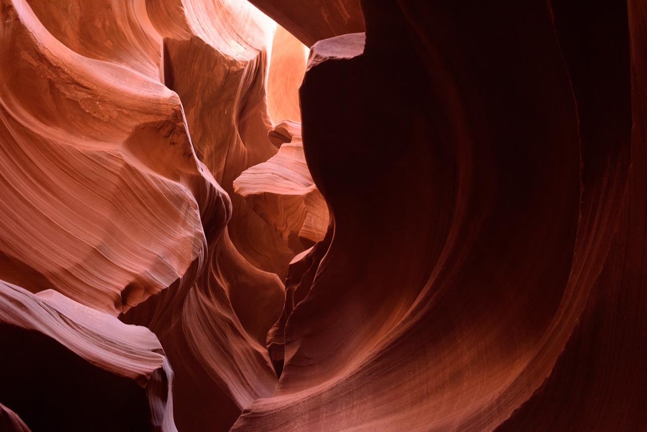 Formes étranges, structures et textures dans Antelope Canyon.