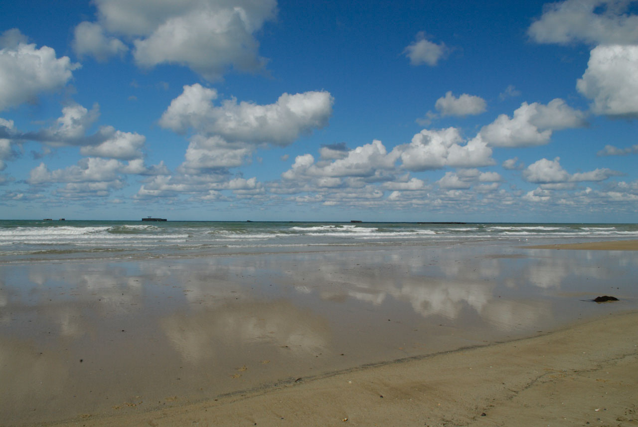he beach of Arromanches in Normandy