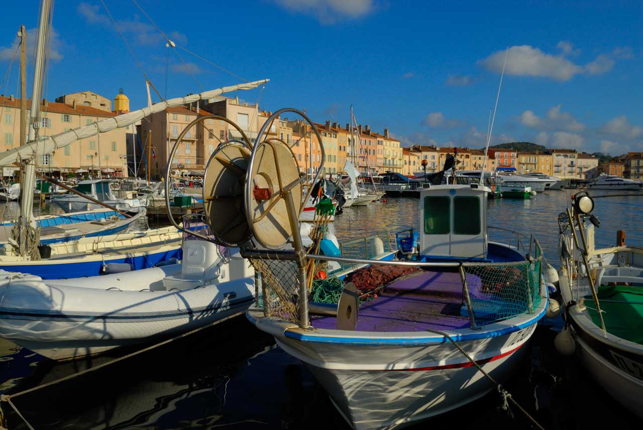 Harbor of Saint-Tropez in the South of France.