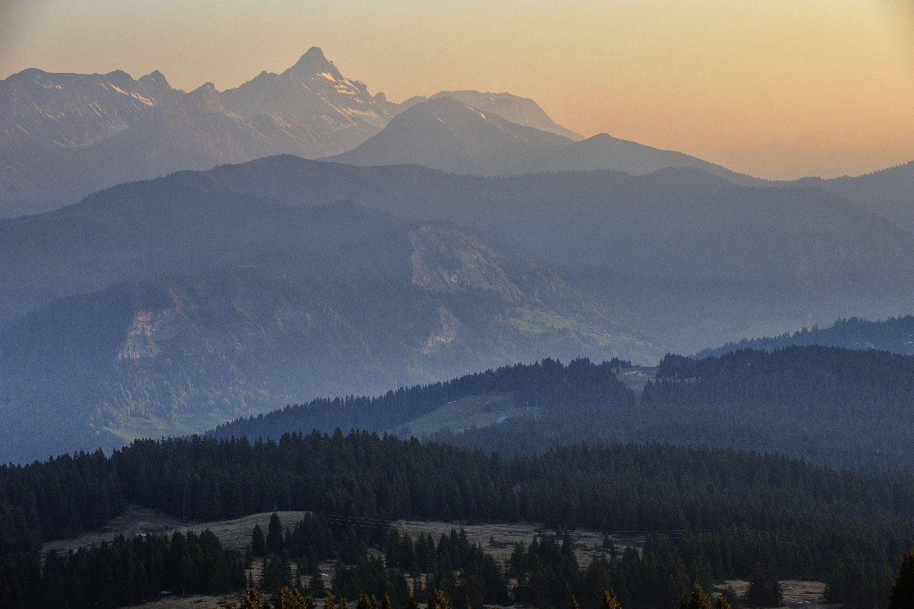 Alpine landscape around the village of Hauteluce in Savoy.