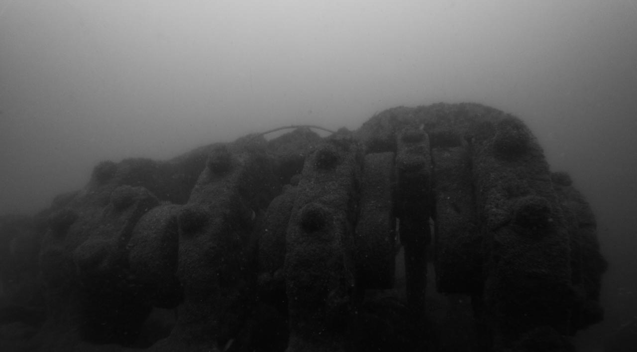 L'épave du recoin au large de l'île d'Oléron en Charente Maritime.