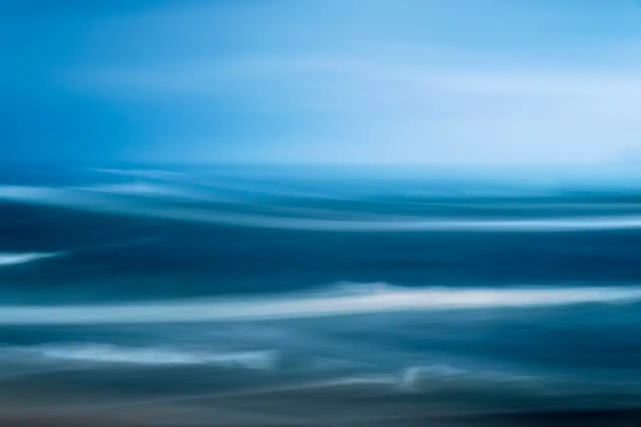 Abstract photo a seascape of Asturias in north of Spain, showing the Atlantic ocean. Fine art Photograph in color by Amar Guillen, photographer artist.