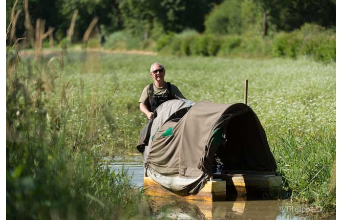 Photo taken from a floating blind during a wildlife photo workshop