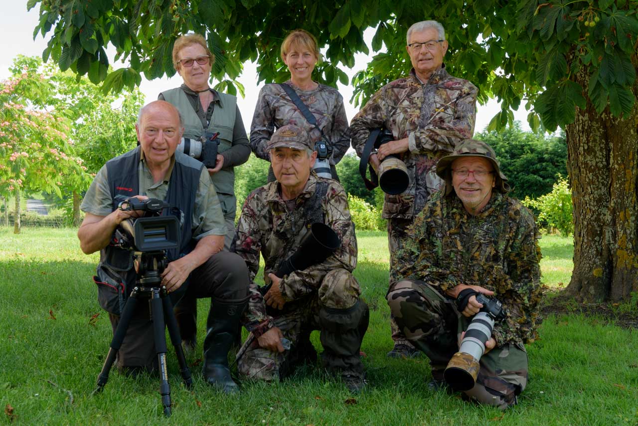 Participants of the wildlife photo workshop in Charente-Maritime in July 2018: Jean-Pierre, Nelly, Germain, Christiane, Guy and Yves.