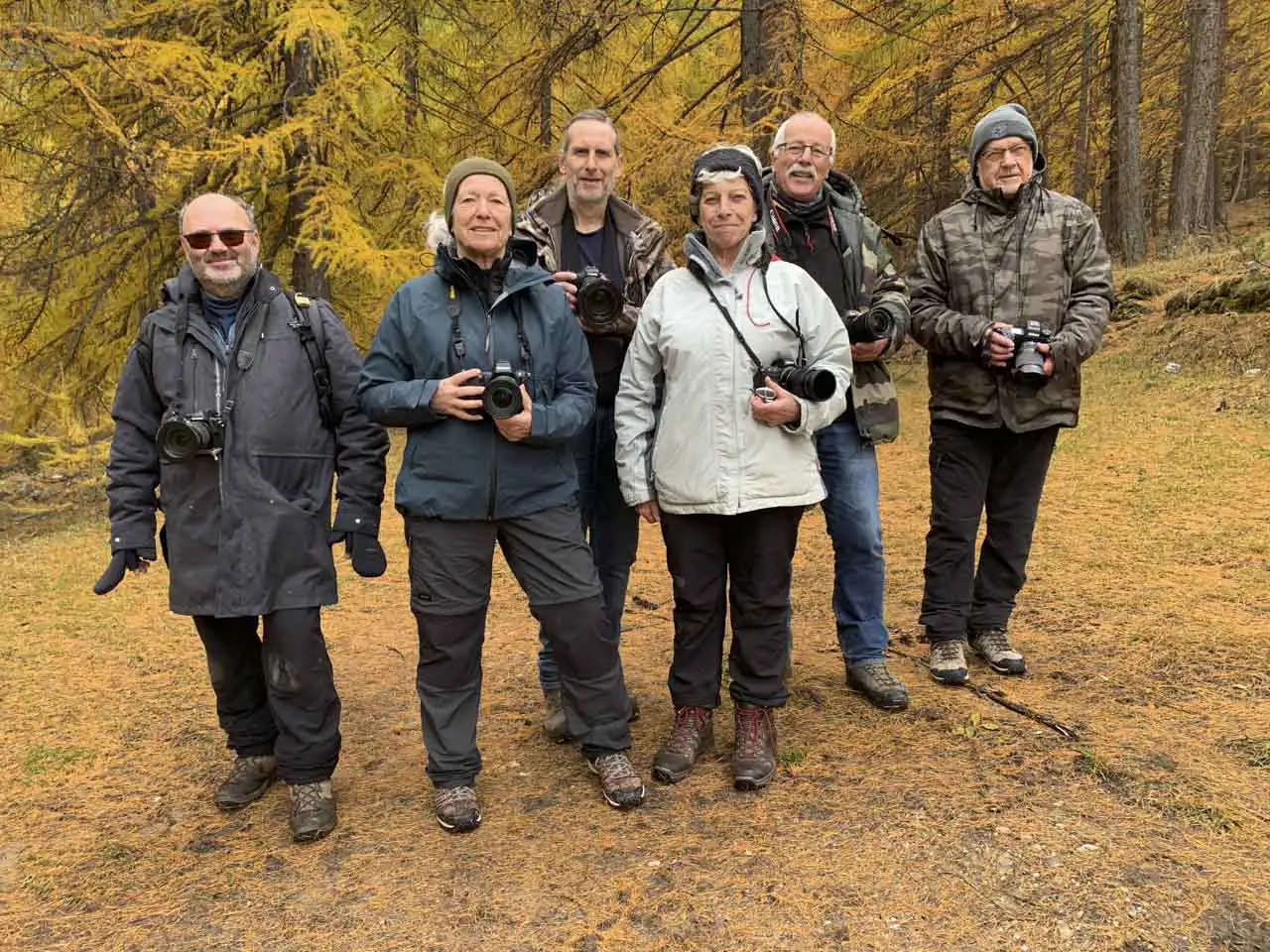 Les participants au stage de photo paysage dans la vallée de la Clarée dans les Hautes-Alpes du 20 octobre 2025 en Charente-Maritime.