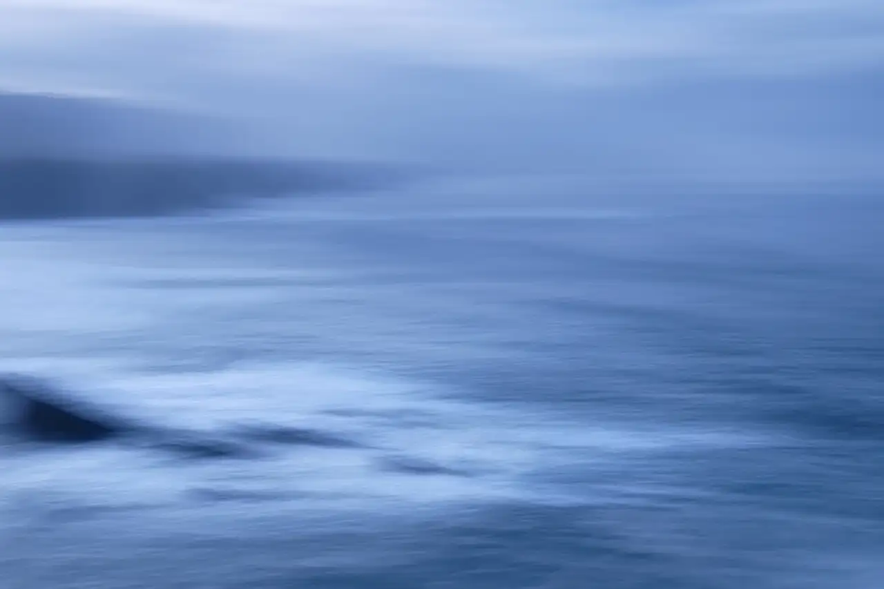 Photo en ICM de l'océan Atlantique au large des Asturies en Espagne.