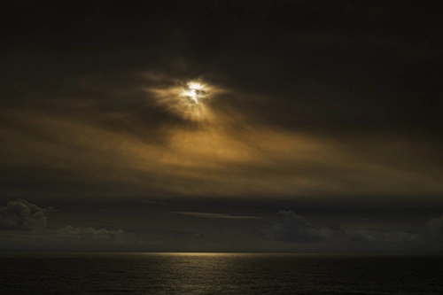 Coucher de soleil sur l'Atlantique en Bretagne