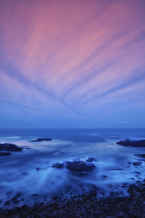 Lever de soleil sur l'Atlantique en Bretagne
