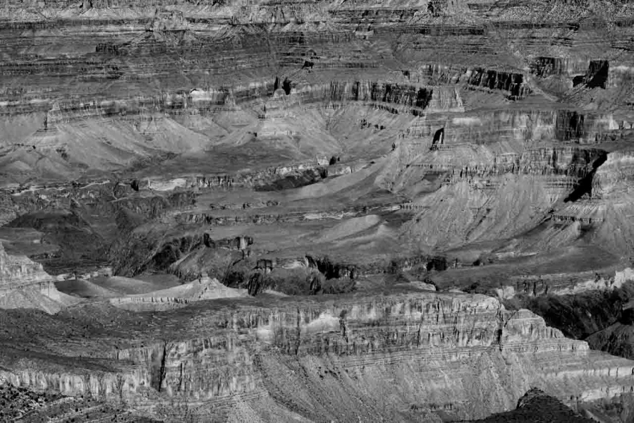 Le Grand Canyon en Arizona aux Etats-Unis en noir et blanc. Le Grand Canyon en Arizona aux Etats-Unis en noir et blanc.