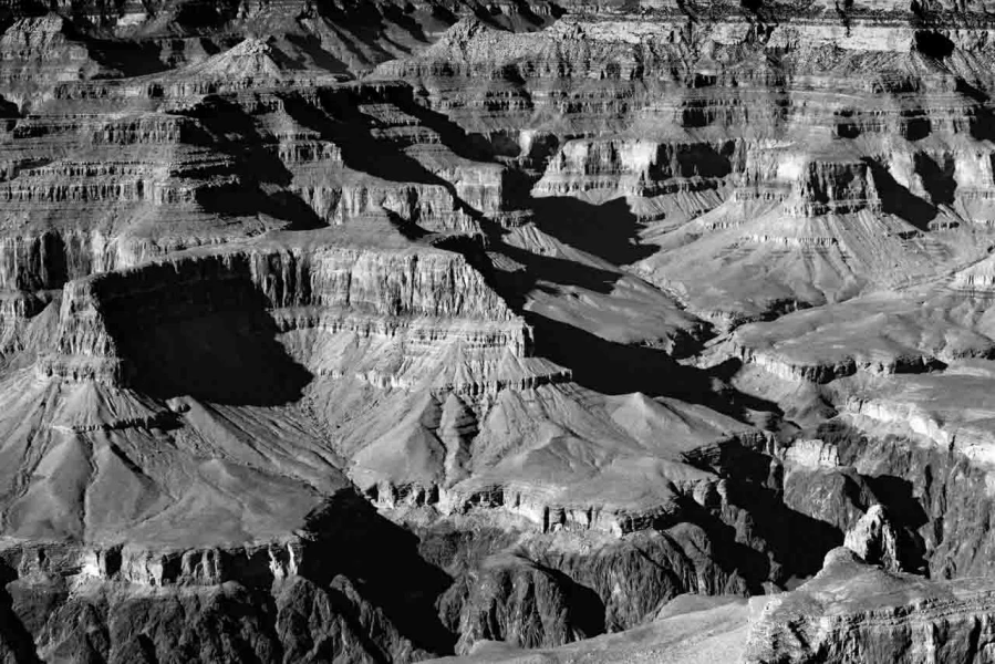 Le Grand Canyon en Arizona aux Etats-Unis en noir et blanc. Le Grand Canyon en Arizona aux Etats-Unis en noir et blanc.