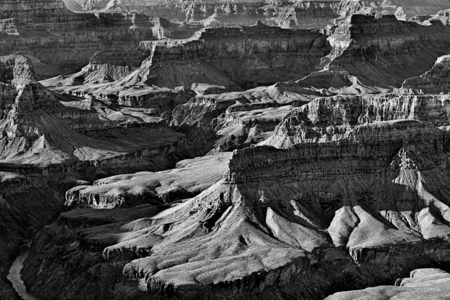 Le Grand Canyon en Arizona aux Etats-Unis en noir et blanc. Le Grand Canyon en Arizona aux Etats-Unis en noir et blanc.