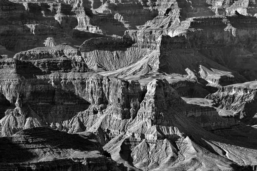 Le Grand Canyon en Arizona aux Etats-Unis en noir et blanc. Le Grand Canyon en Arizona aux Etats-Unis en noir et blanc.