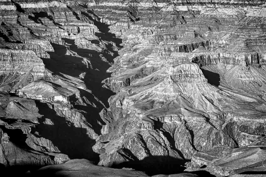 Le Grand Canyon en Arizona aux Etats-Unis en noir et blanc. Le Grand Canyon en Arizona aux Etats-Unis en noir et blanc.
