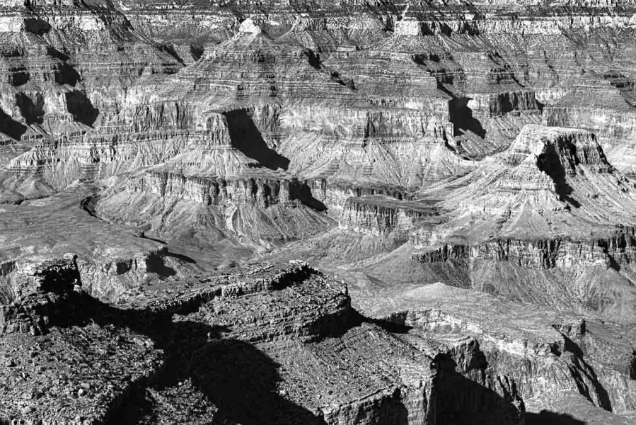 Le Grand Canyon en Arizona aux Etats-Unis en noir et blanc. Le Grand Canyon en Arizona aux Etats-Unis en noir et blanc.