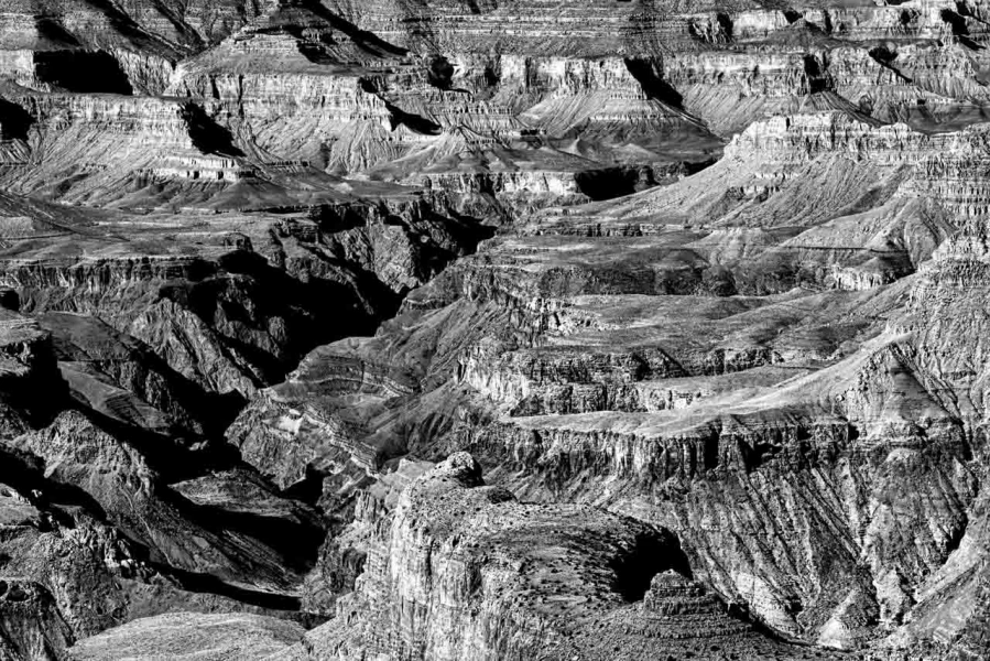 Le Grand Canyon en Arizona aux Etats-Unis en noir et blanc. Le Grand Canyon en Arizona aux Etats-Unis en noir et blanc.