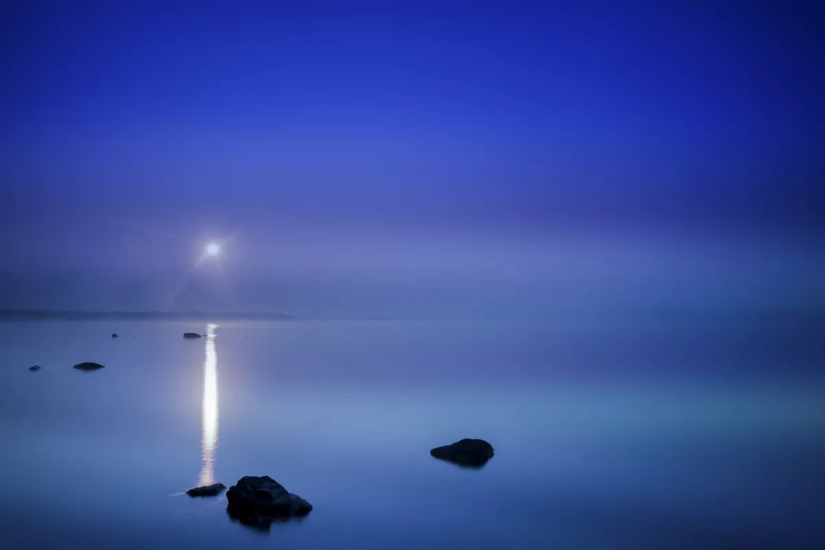 Blue hour at dawn on Yellowstone lake. Blue hour at dawn on Yellowstone lake.