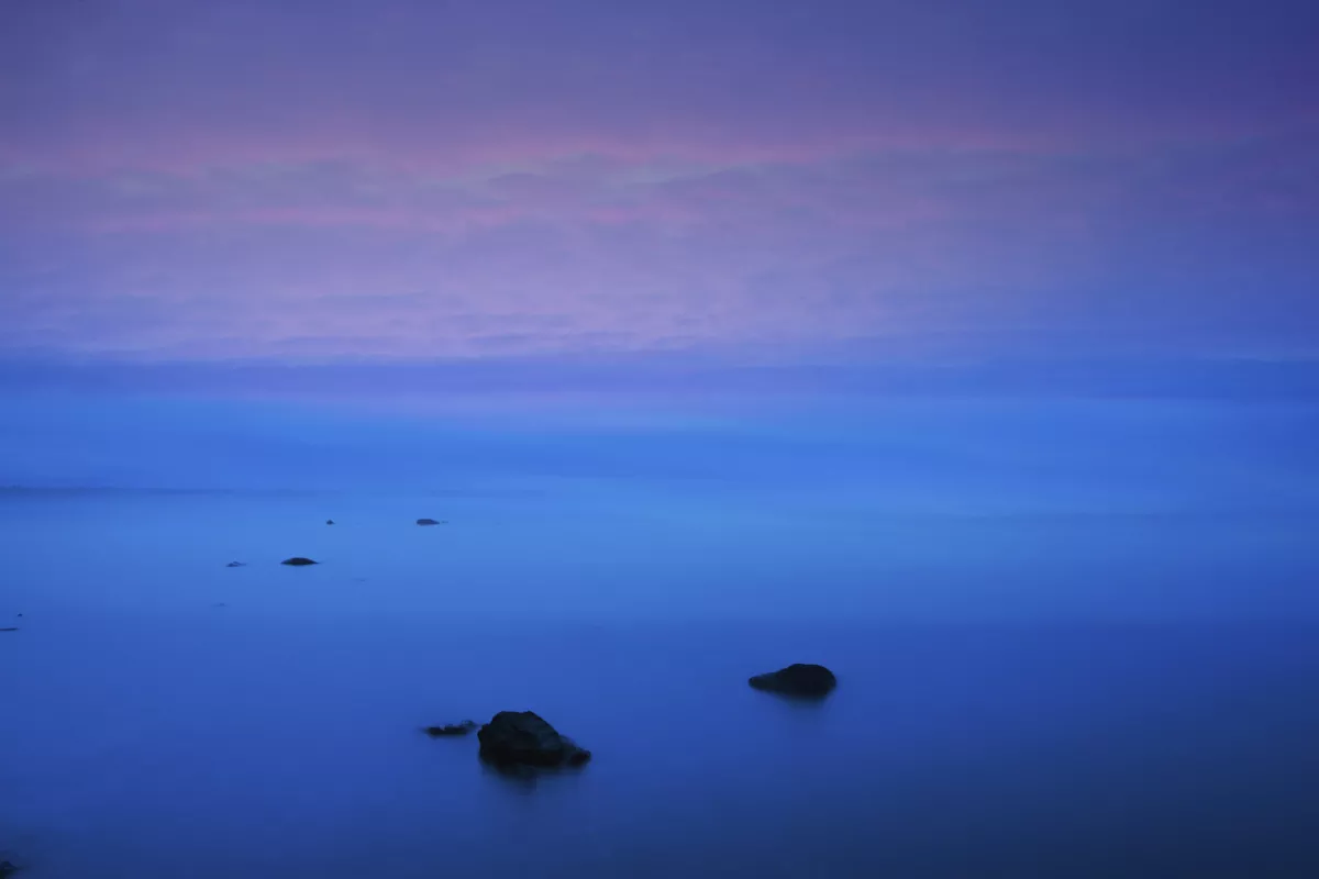 Blue hour at dawn on Yellowstone lake. Blue hour at dawn on Yellowstone lake.