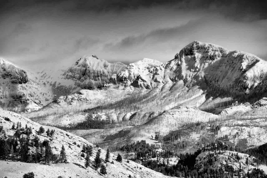 Snowy landscape of yellowstone in winter. Snowy landscape of yellowstone in winter.