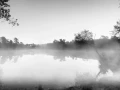 Paysage de la Haute-Saintonge en Charente-Maritime en France en noir et blanc