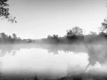 Landscape of Haute-Saintonge in Charente-Maritime in France in black and white