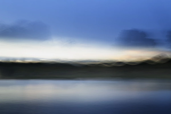 Landscape of a wetland photographed blurred. Fine art Photograph in color by Amar Guillen, photographer artist.
