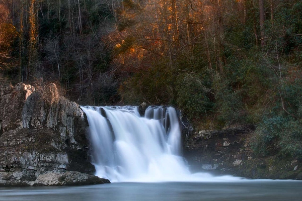 A waterfall in the Smoky Mountains in Tennessee. Photograph by Amar Guillen, photographer artist.