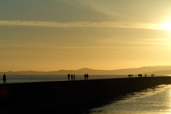Sunset over the island of Vancouver, Canada.