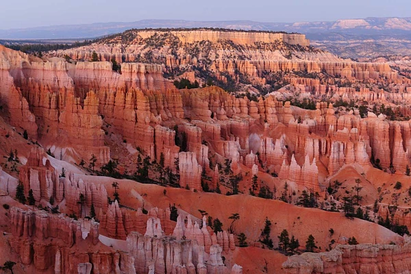 The amphitheater of Bryce Canyon in Utah State and the hoodoos.