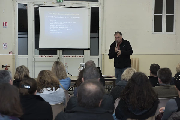 Underwater photo conference in Talence in December 2017.