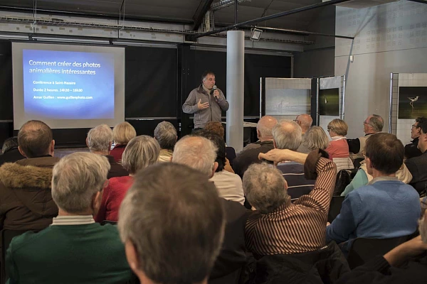 Photo conference dedicated to wildlife photography in Saint-Nazaire in November 2017.