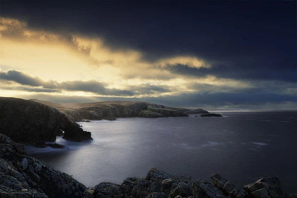 Seascape of the coast of Northern Sutherland in Scotland.